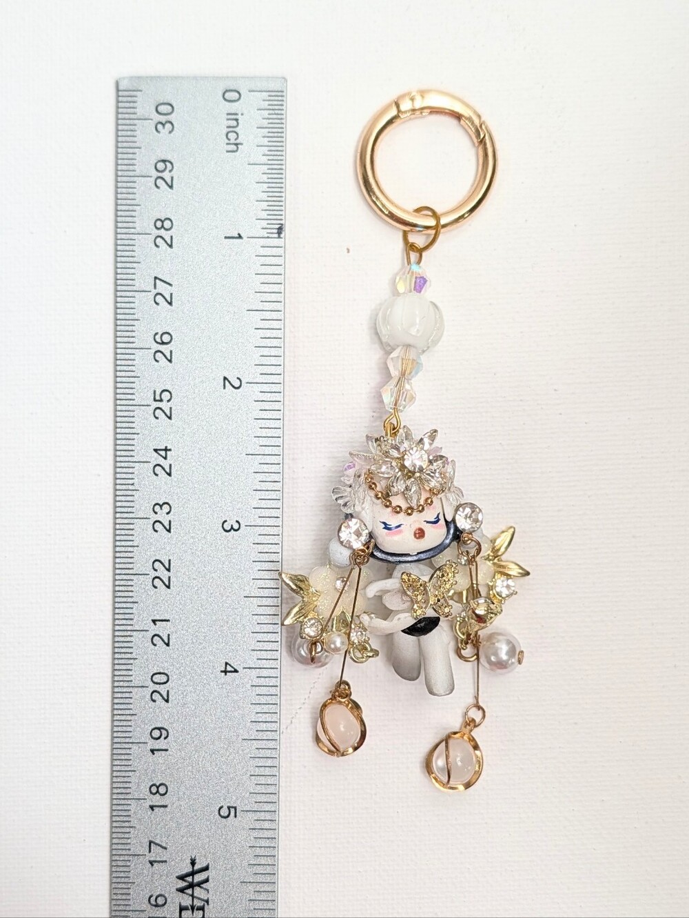 NWOT Skullpanda Custom Mixed-Media Bag Charm Keychain - Picture 5 of 6